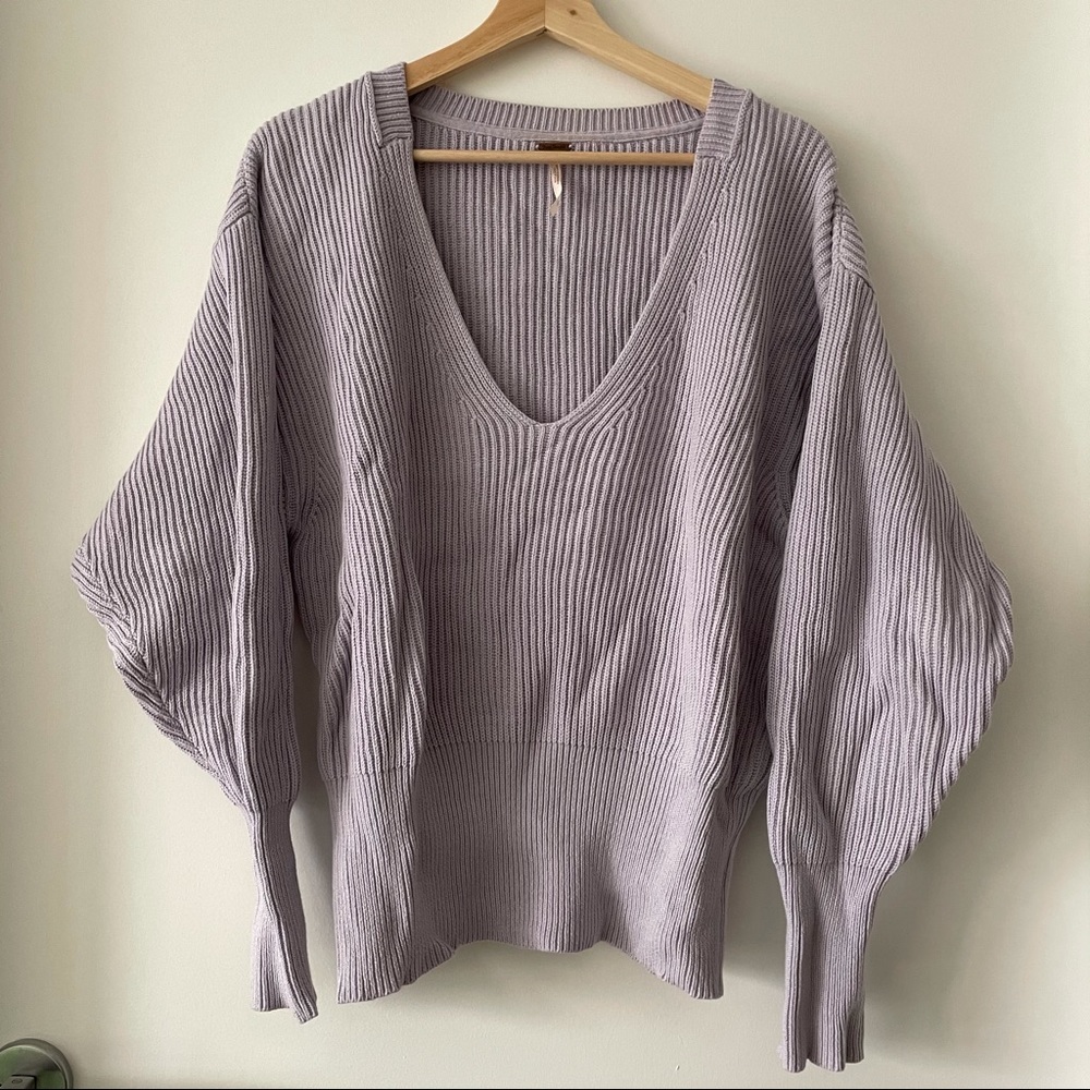 Free People Oversized Ribbed Cotton Sweater
